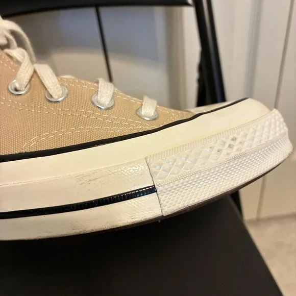 Unisex CONVERSE CHUCK 70 Canvas HIGH TOP Oat Milk Beige Women size 7/Men Size 5 - Picture 10 of 14
